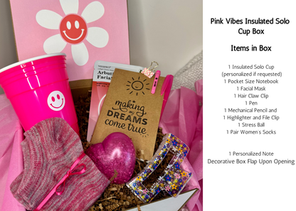 Just Because Pink Vibes College Care Package, Summer Gift Box