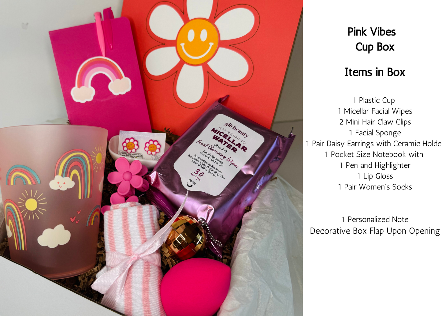 Just Because Pink Vibes College Care Package, Summer Gift Box
