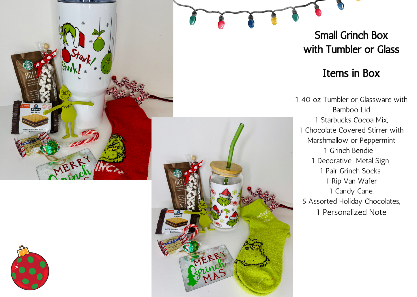 Grinch Holiday Gift Box for College Student, Finals Care Package