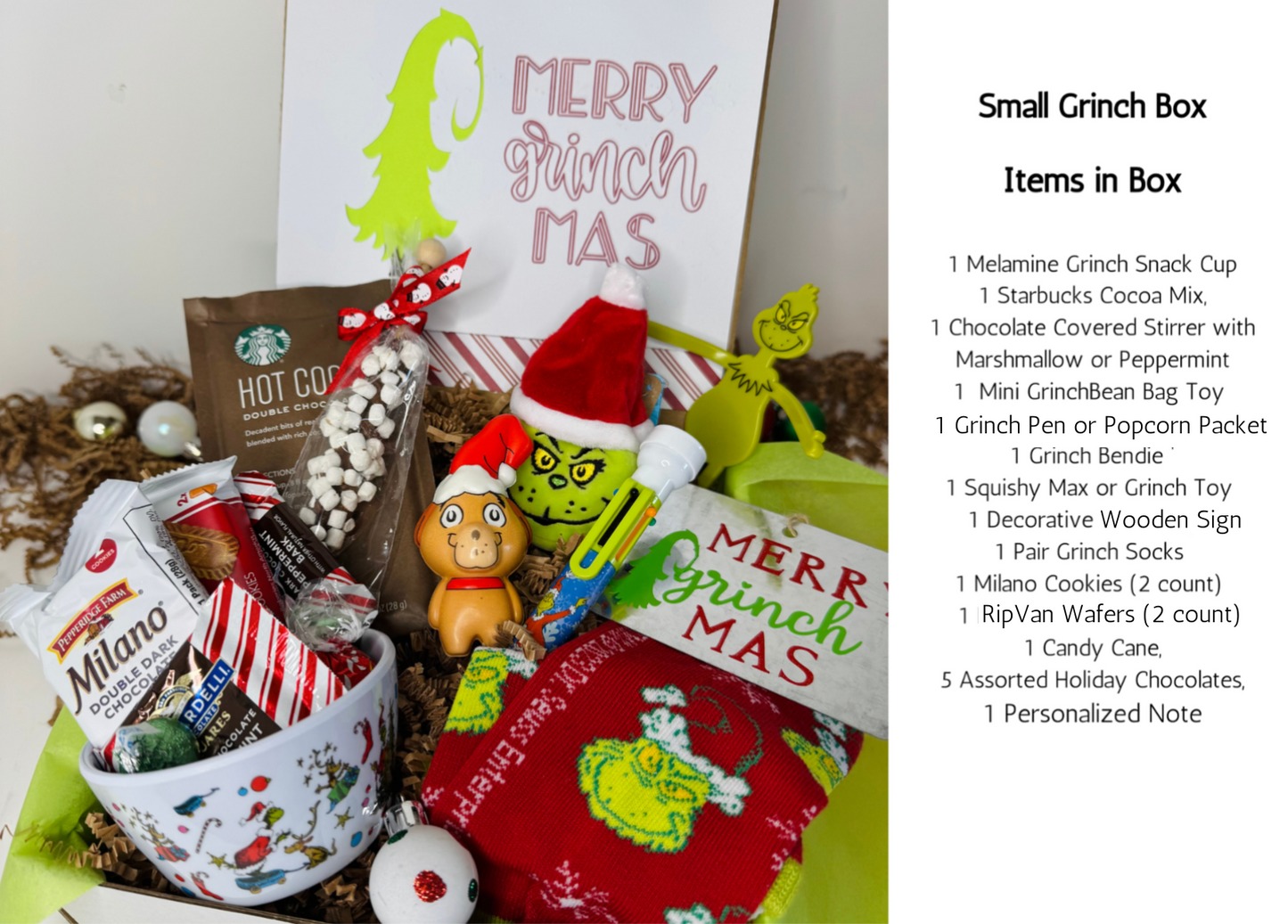 Grinch Holiday Gift Box for College Student, Finals Care Package